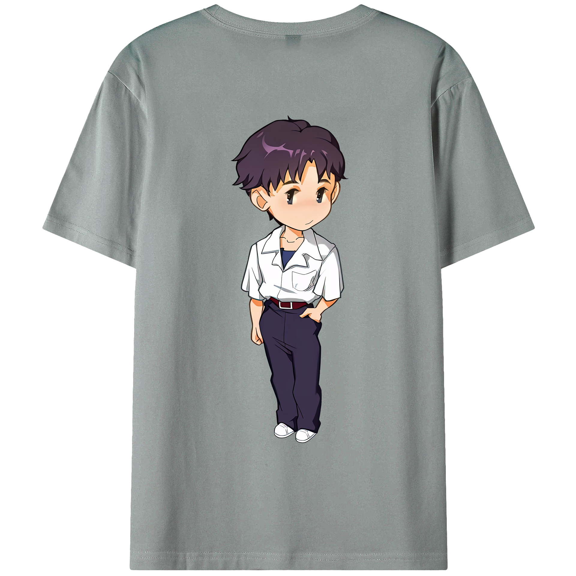 （画像用） EVA 新世紀エヴァンゲリオン 綿100％ メンズ半袖Tシャツ（バックプリント） 通気性